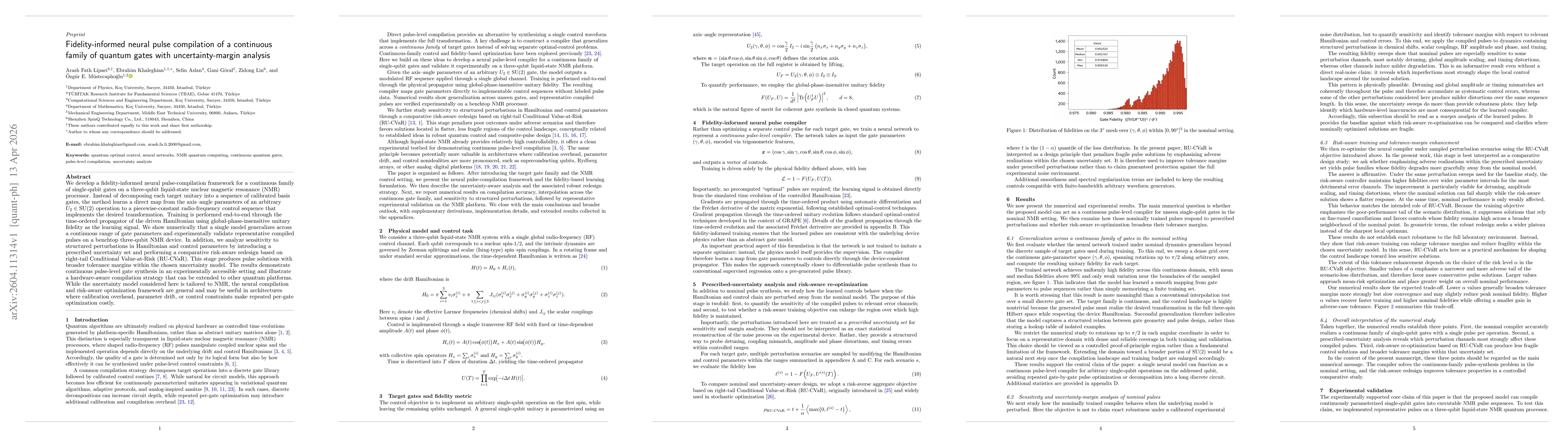 Thumbnail for Fidelity-informed neural pulse compilation of a continuous family of quantum gates with uncertainty-margin analysis