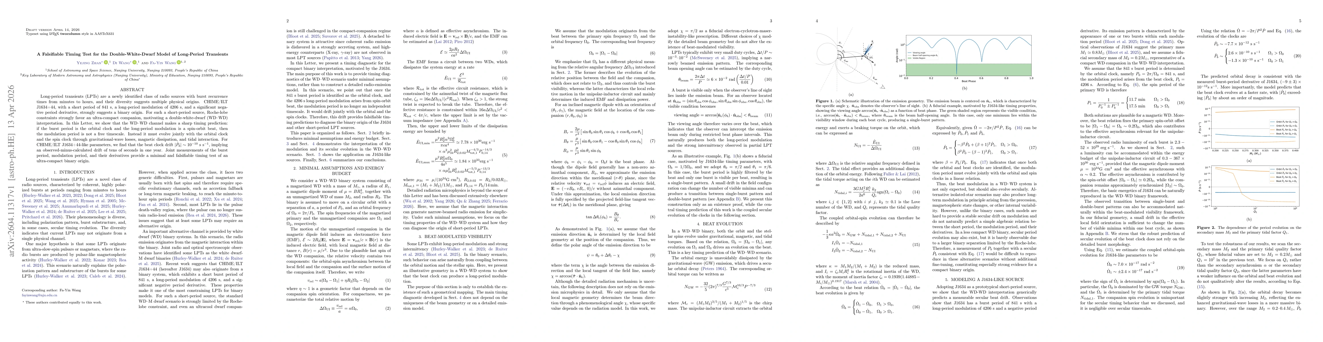 Thumbnail for A Falsifiable Timing Test for the Double-White-Dwarf Model of Long-Period Transients