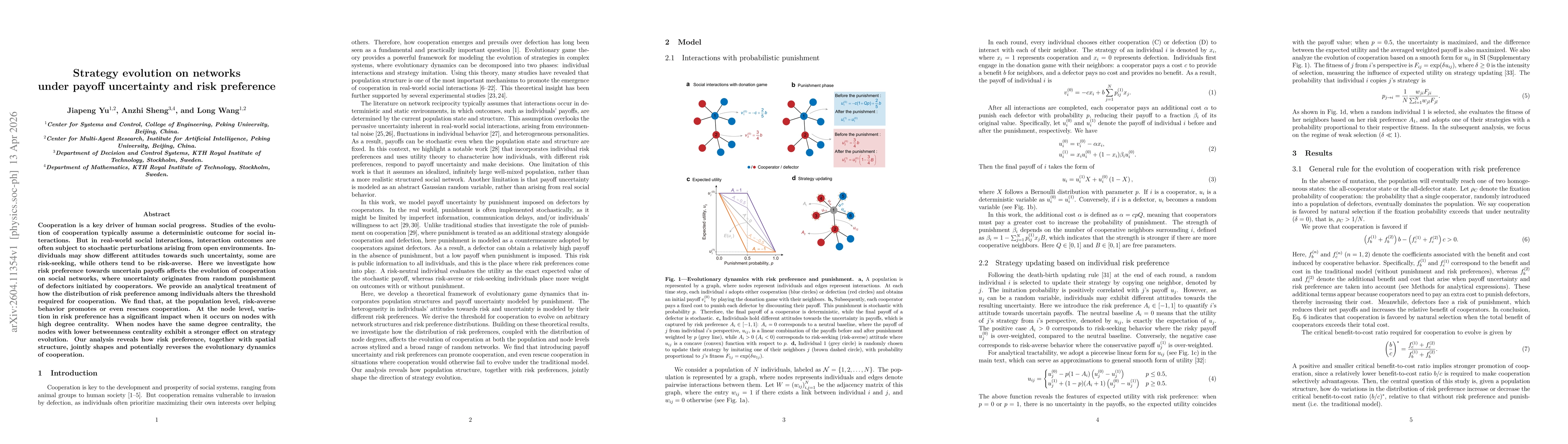 Thumbnail for Strategy evolution on networks under payoff uncertainty and risk preference