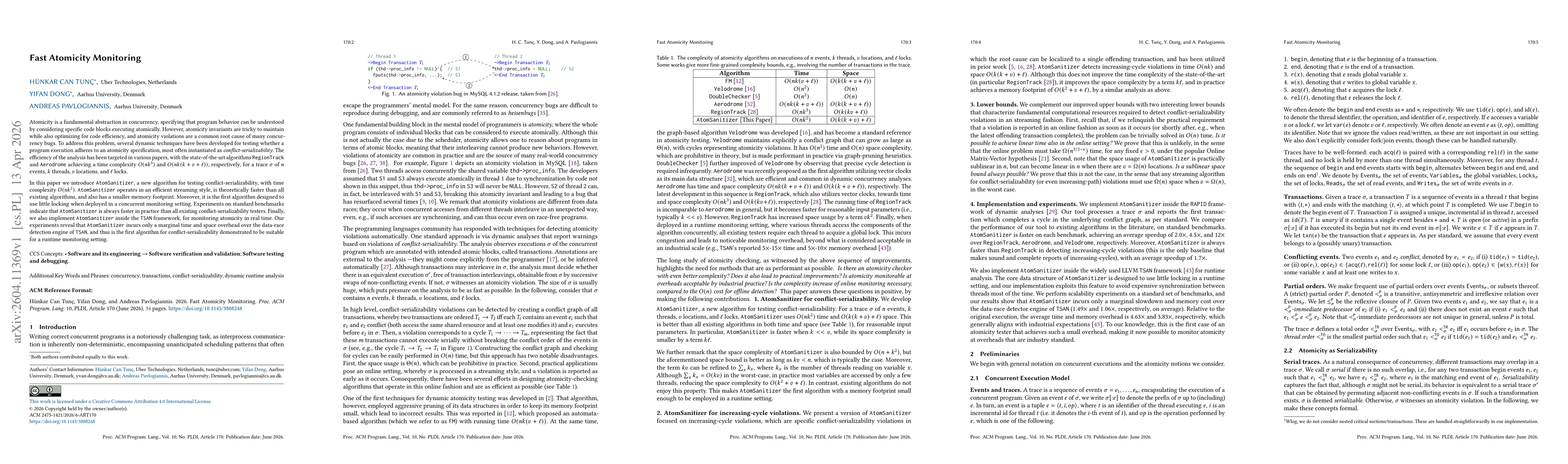 Thumbnail for Fast Atomicity Monitoring