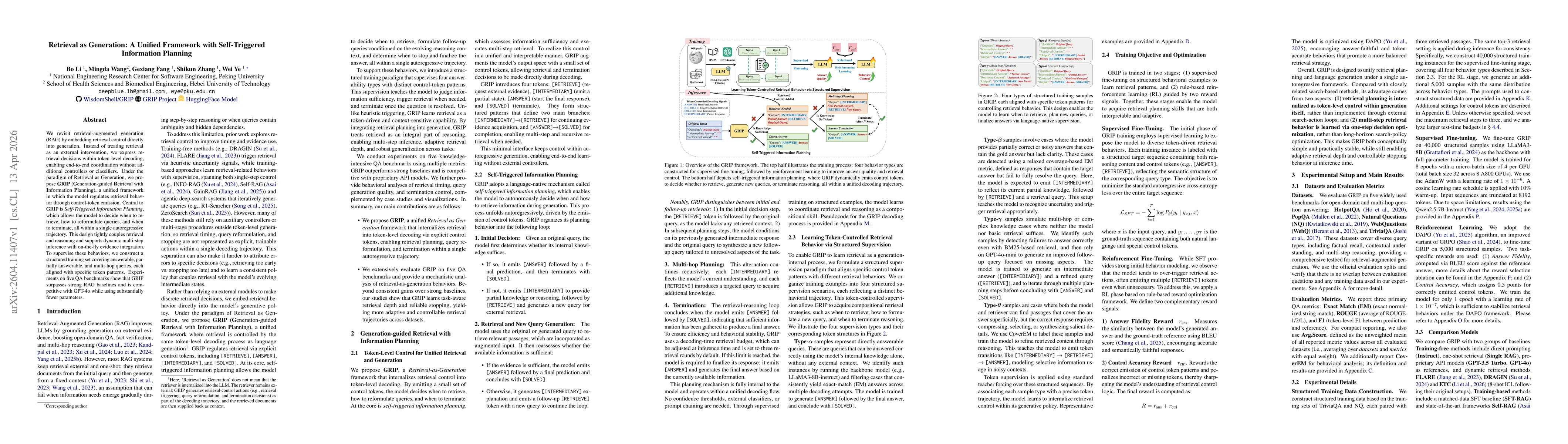 Thumbnail for Retrieval as Generation: A Unified Framework with Self-Triggered Information Planning