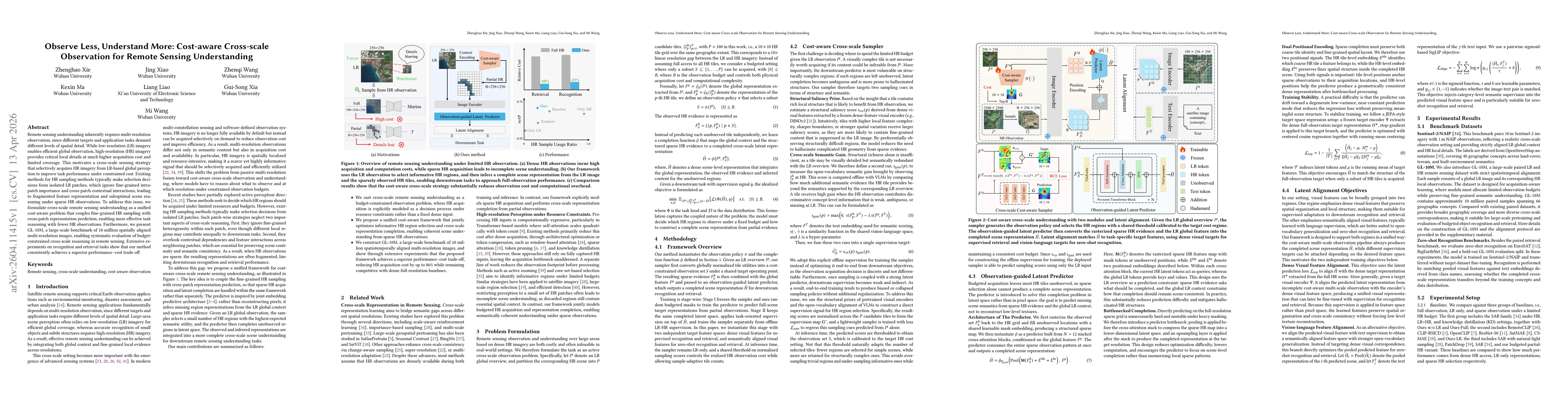 Thumbnail for Observe Less, Understand More: Cost-aware Cross-scale Observation for Remote Sensing Understanding
