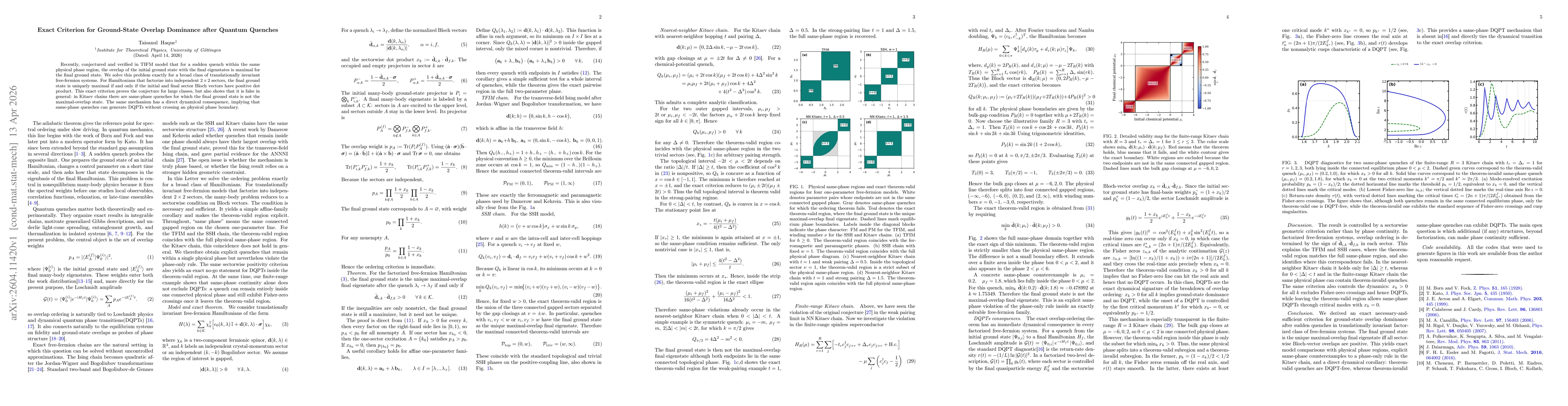 Thumbnail for Exact Criterion for Ground-State Overlap Dominance after Quantum Quenches