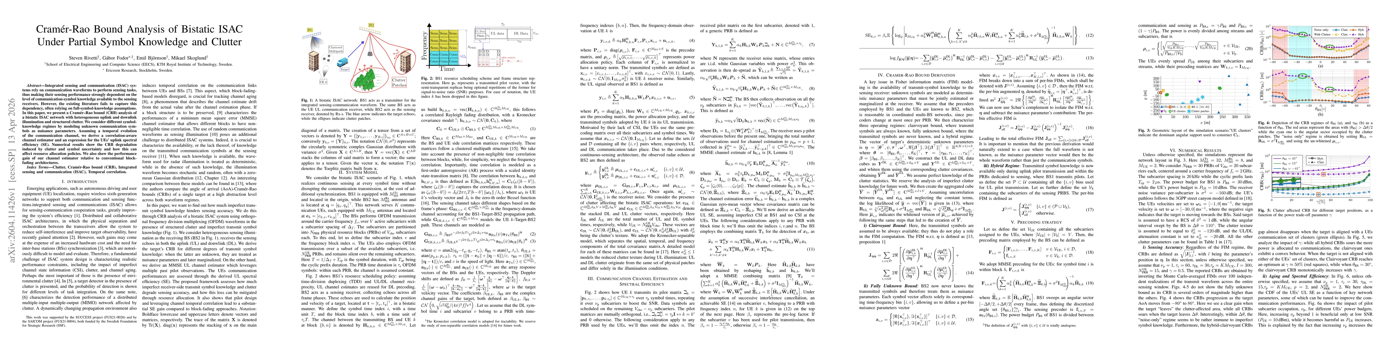 Thumbnail for Cramér-Rao Bound Analysis of Bistatic ISAC Under Partial Symbol Knowledge and Clutter