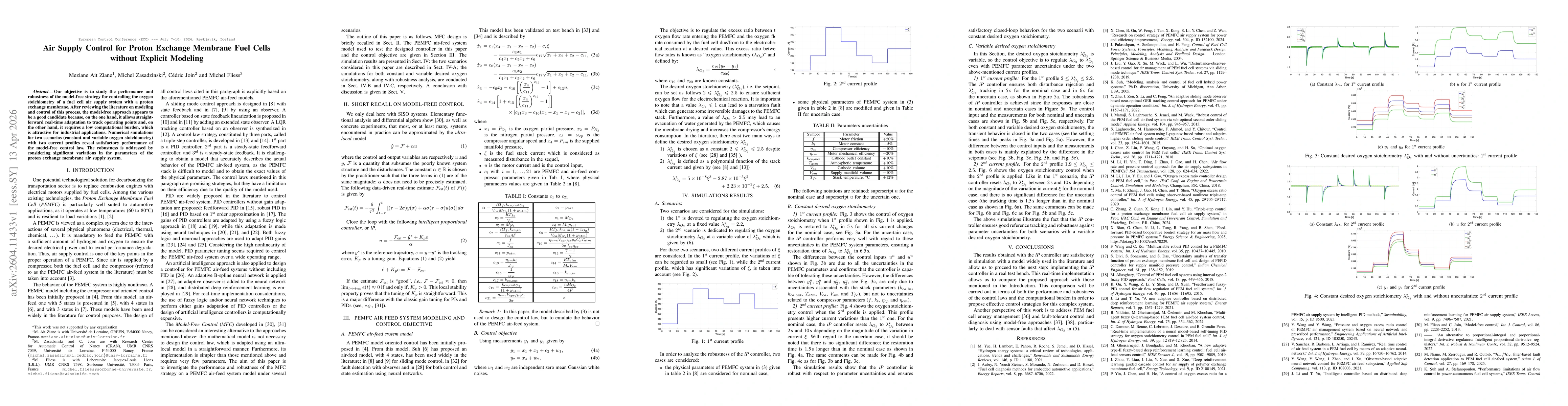 Thumbnail for Air supply control for proton exchange membrane fuel cells without explicit modeling