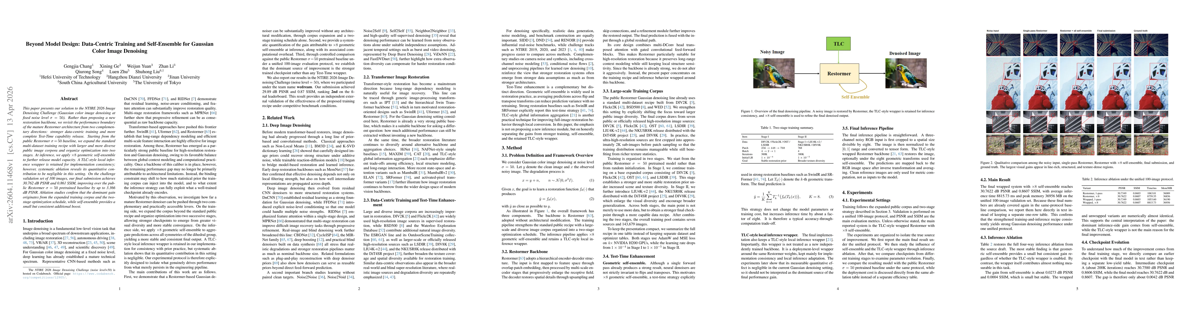 Thumbnail for Beyond Model Design: Data-Centric Training and Self-Ensemble for Gaussian Color Image Denoising