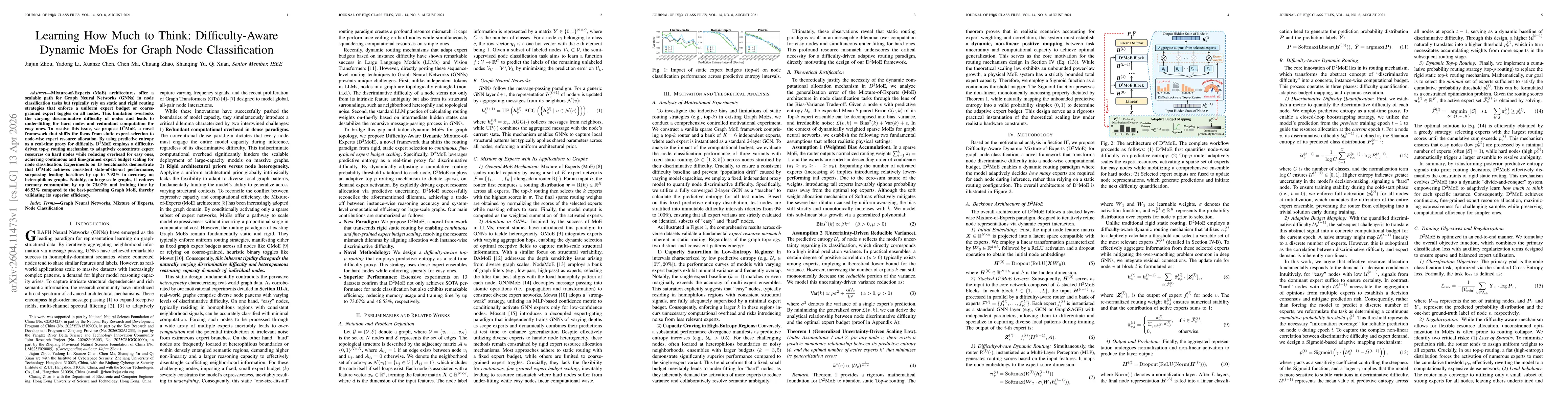 Thumbnail for Learning How Much to Think: Difficulty-Aware Dynamic MoEs for Graph Node Classification