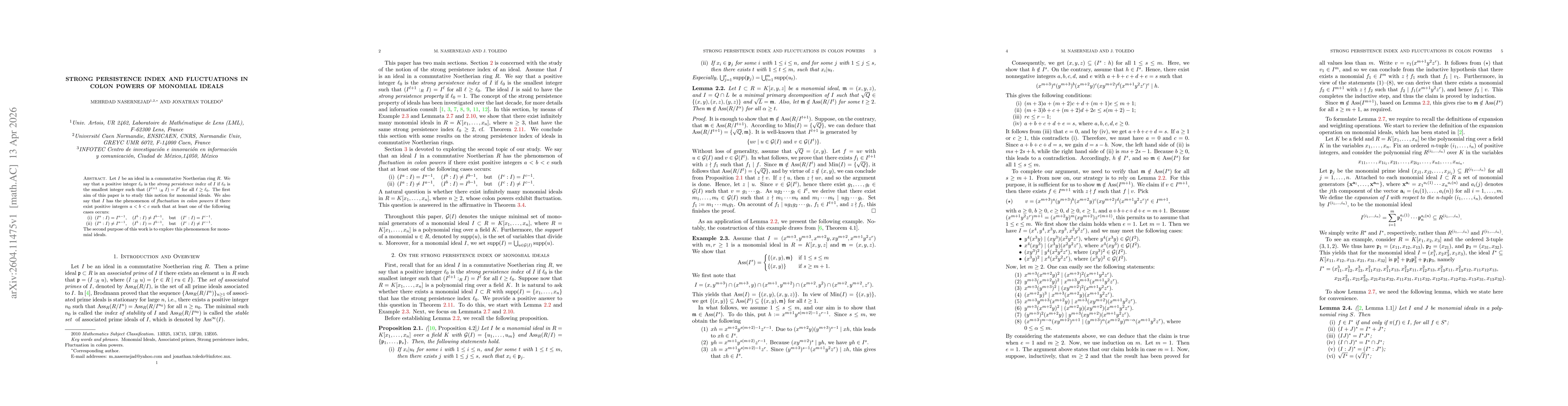 Thumbnail for Strong persistence index and fluctuations in colon powers of monomial ideals