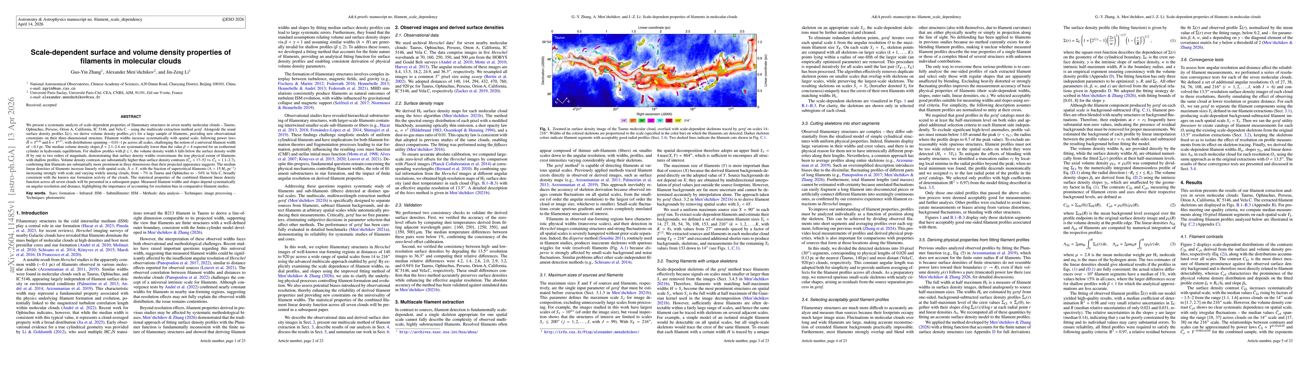 Thumbnail for Scale-dependent surface and volume density properties of filaments in molecular clouds