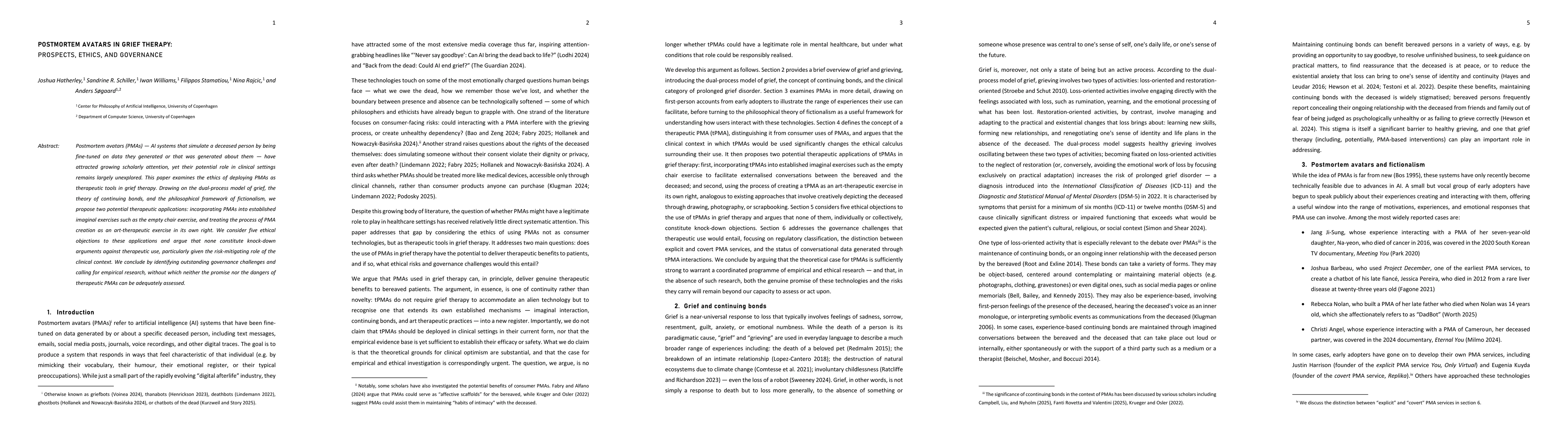 Thumbnail for Postmortem avatars in grief therapy: Prospects, ethics, and governance