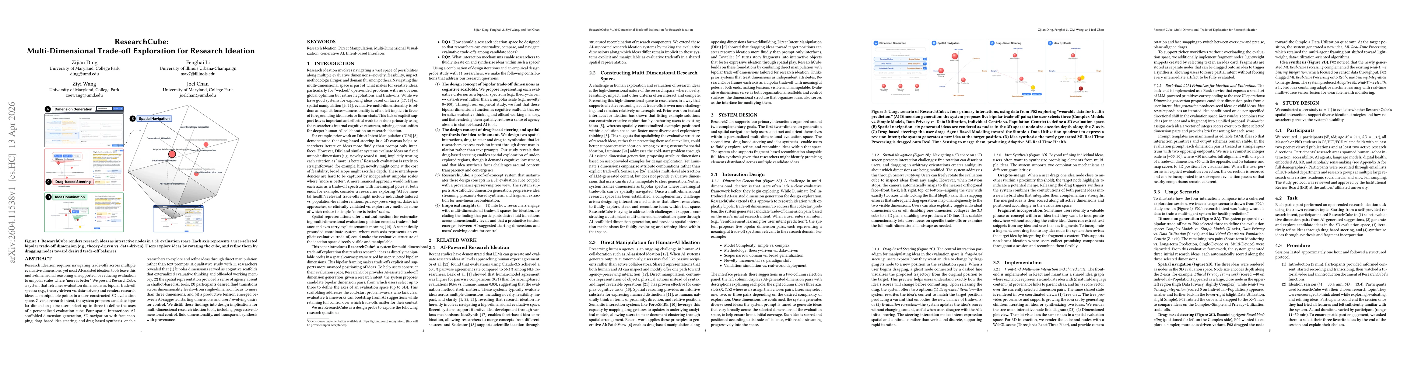 Thumbnail for ResearchCube: Multi-Dimensional Trade-off Exploration for Research Ideation
