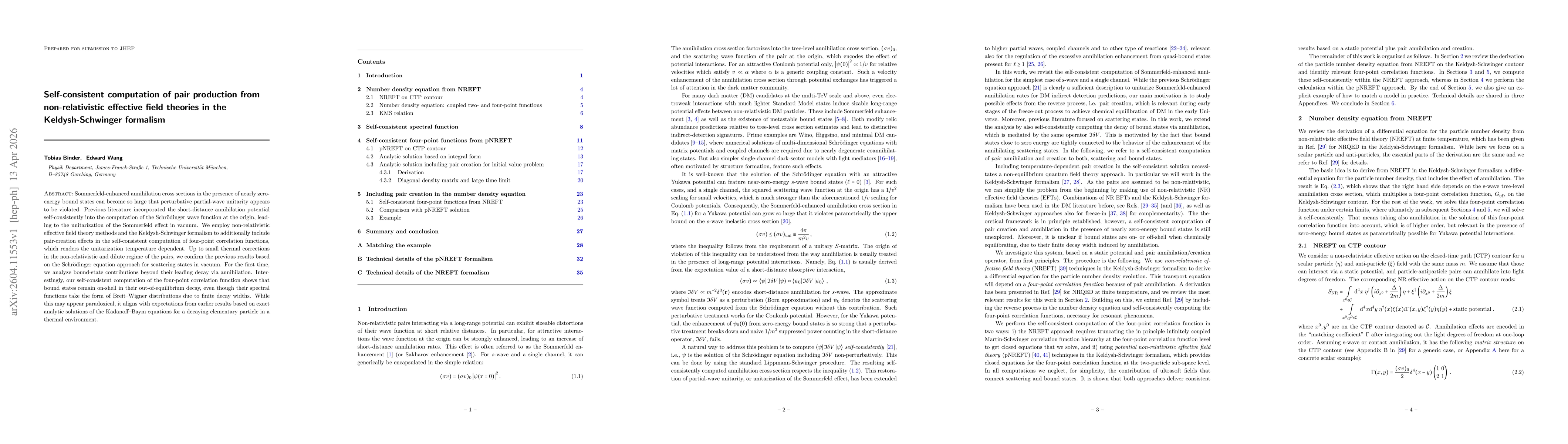 Thumbnail for Self-consistent computation of pair production from non-relativistic effective field theories in the Keldysh-Schwinger formalism