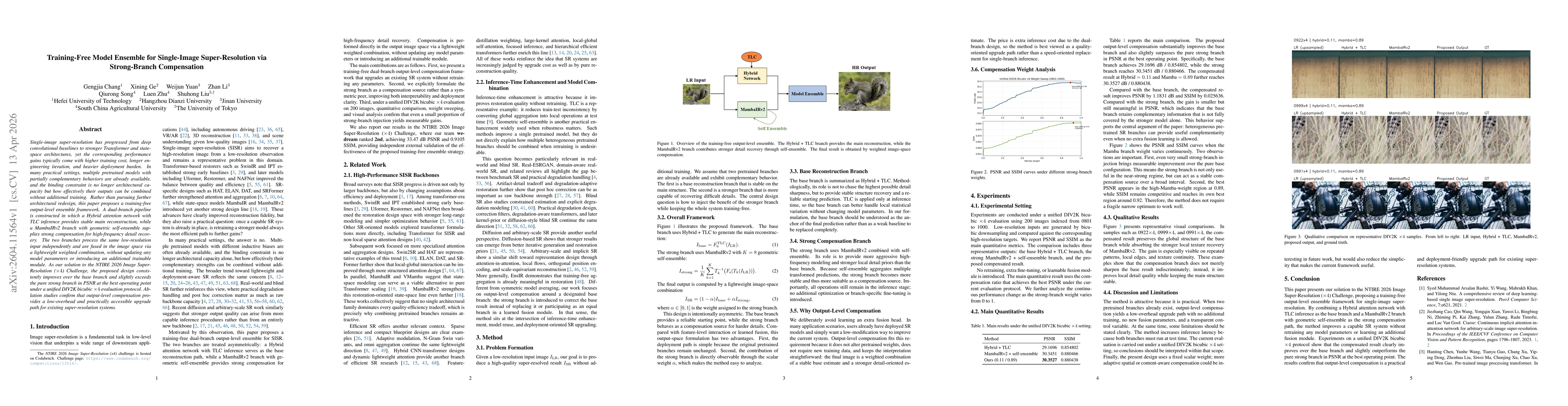 Thumbnail for Training-Free Model Ensemble for Single-Image Super-Resolution via Strong-Branch Compensation