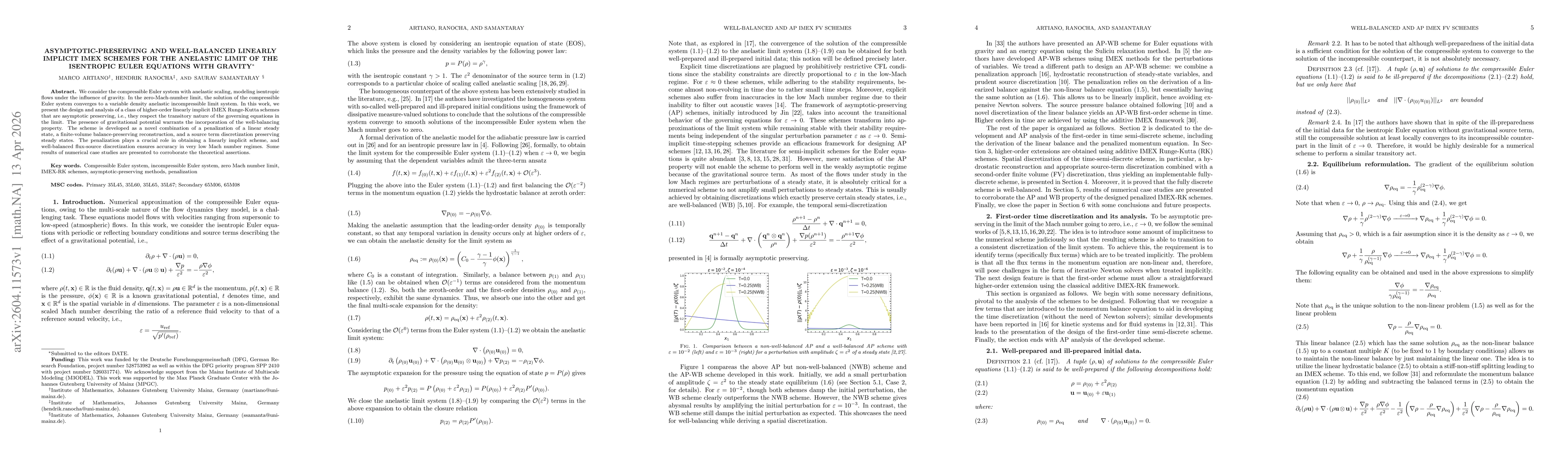 Thumbnail for Asymptotic-Preserving and Well-Balanced Linearly Implicit IMEX Schemes for the Anelastic Limit of the Isentropic Euler Equations with Gravity