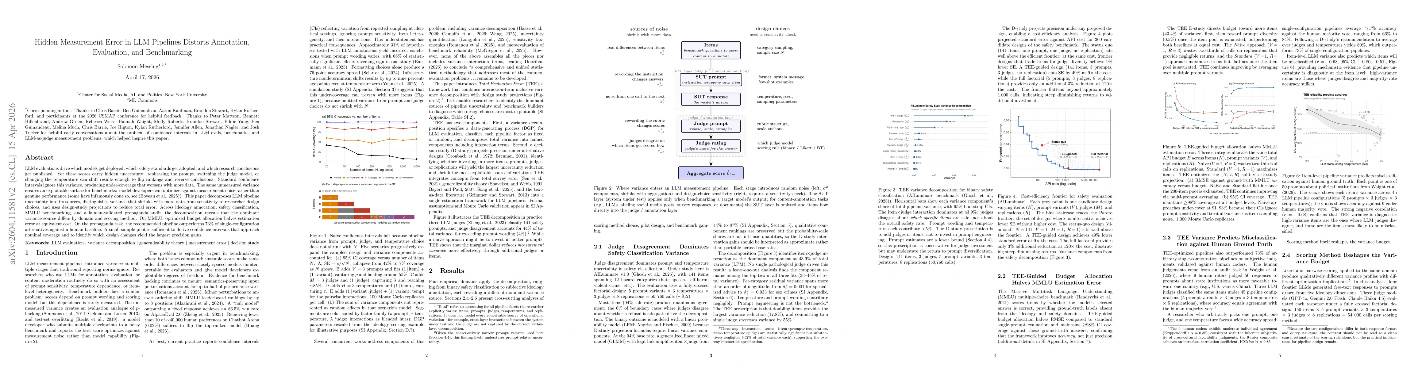 Thumbnail for Decomposing and Reducing Hidden Measurement Error in LLM Evaluation Pipelines
