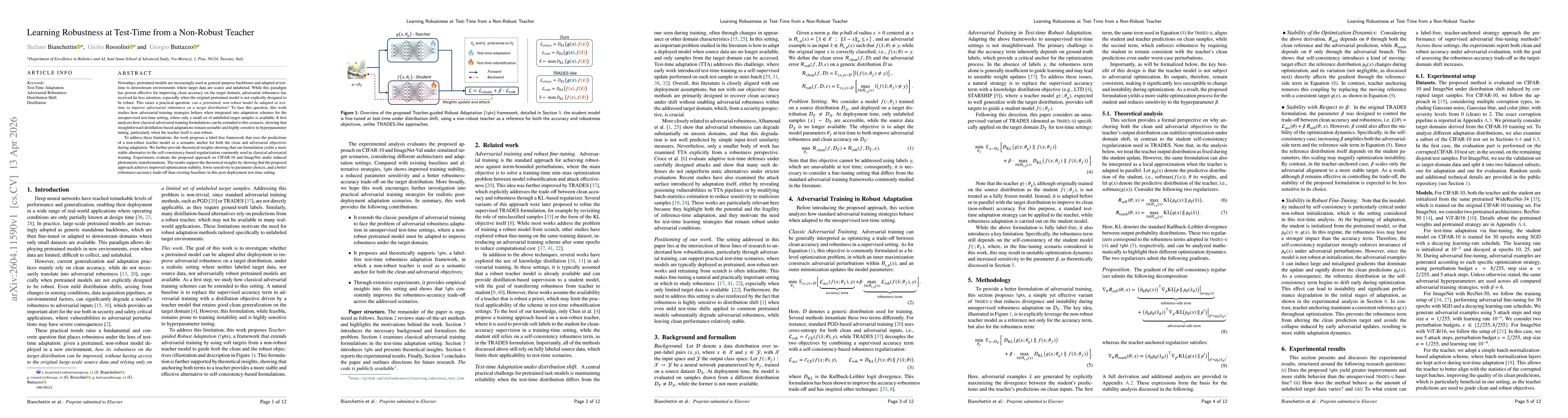 Thumbnail for Learning Robustness at Test-Time from a Non-Robust Teacher