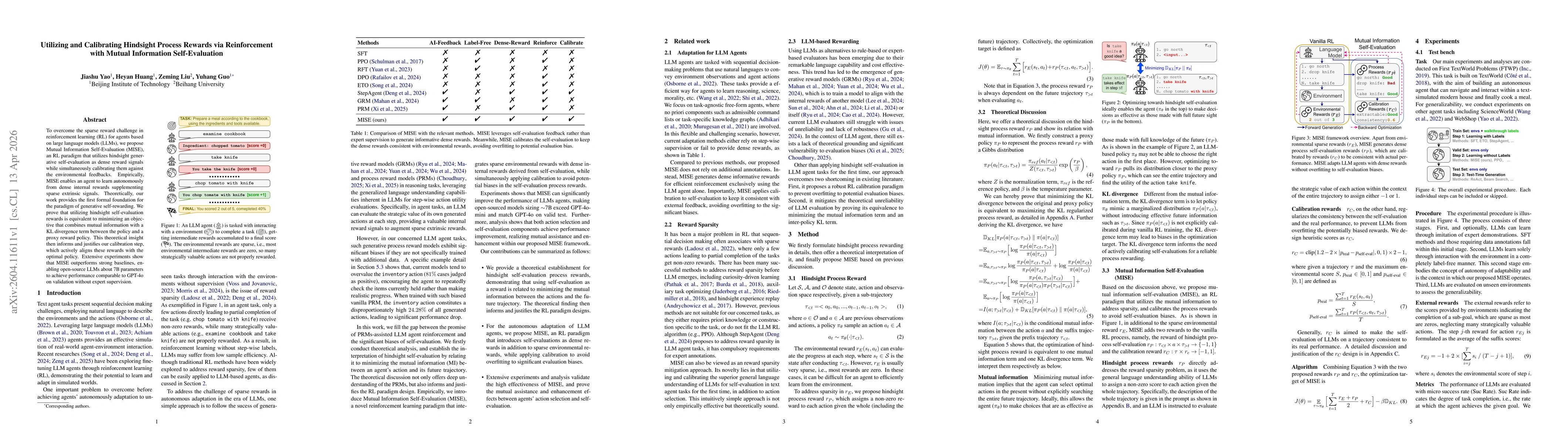Thumbnail for Utilizing and Calibrating Hindsight Process Rewards via Reinforcement with Mutual Information Self-Evaluation