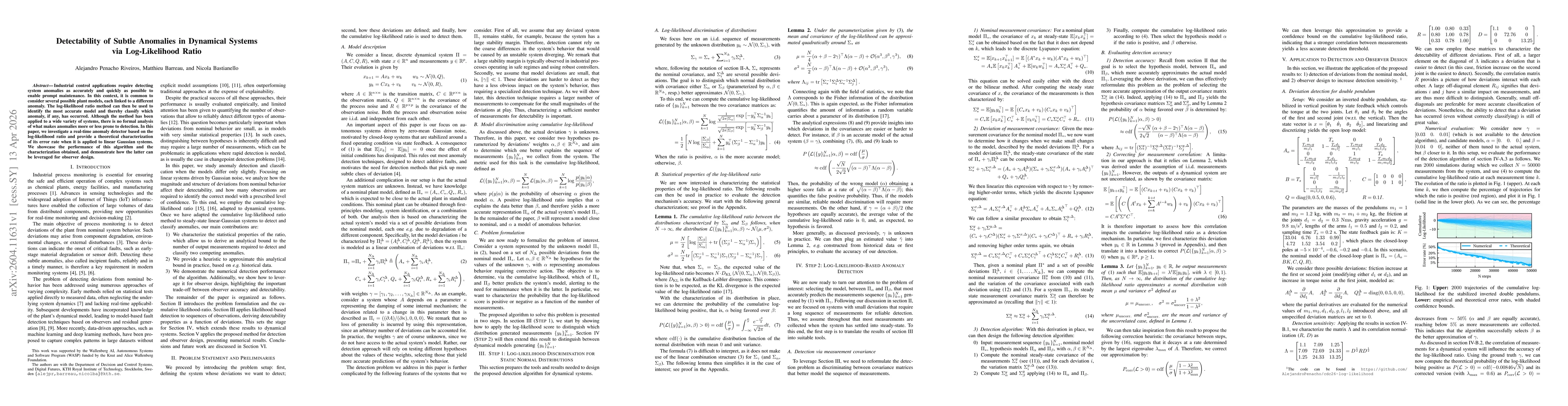 Thumbnail for Detectability of Subtle Anomalies in Dynamical Systems via Log-Likelihood Ratio
