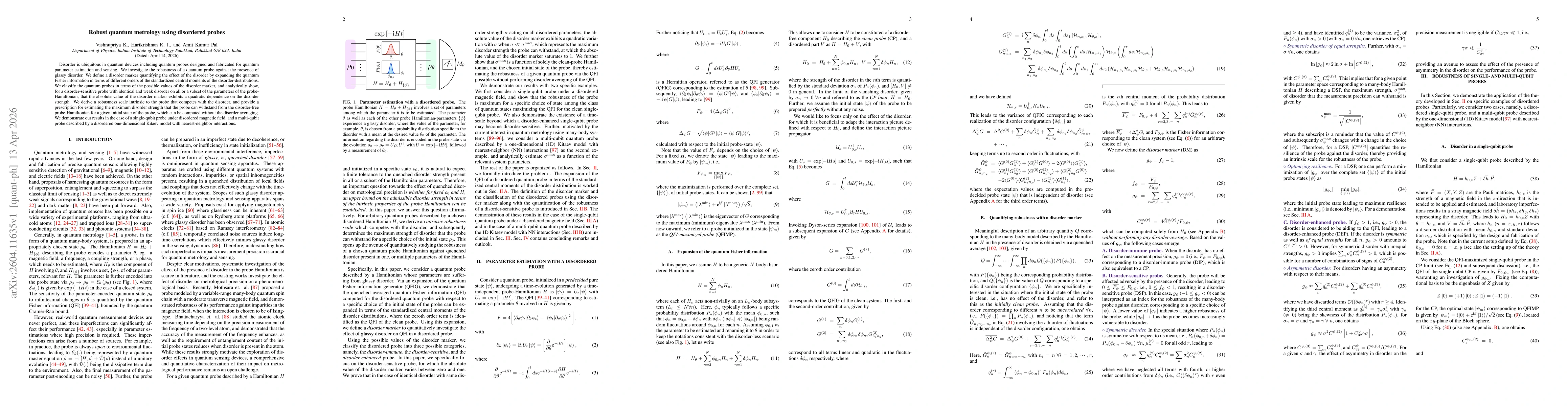 Thumbnail for Robust quantum metrology using disordered probes