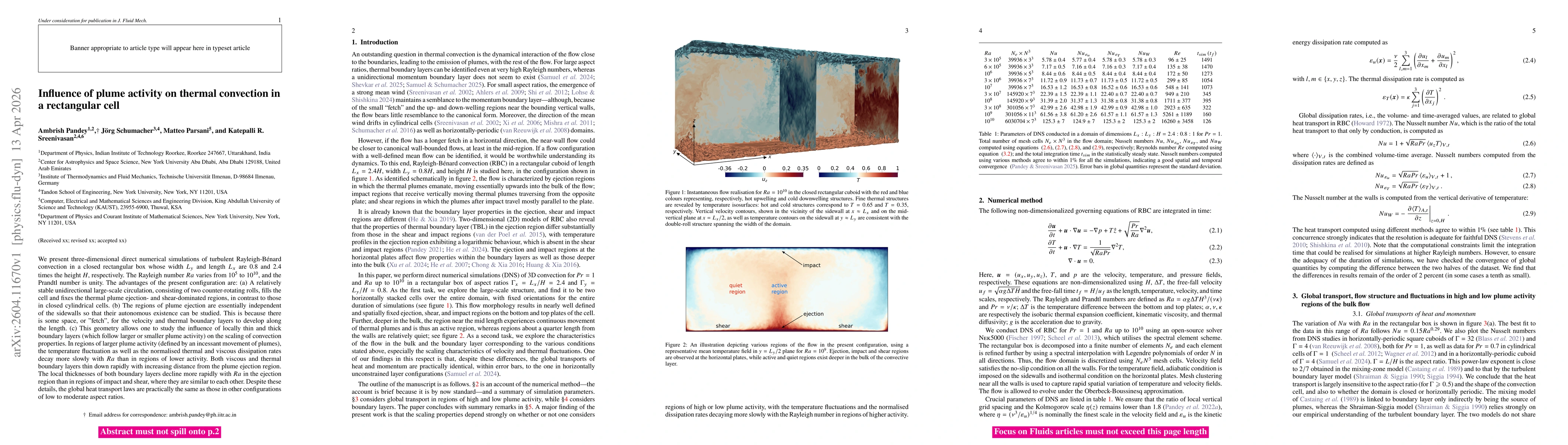 Thumbnail for Influence of plume activity on thermal convection in a rectangular cell