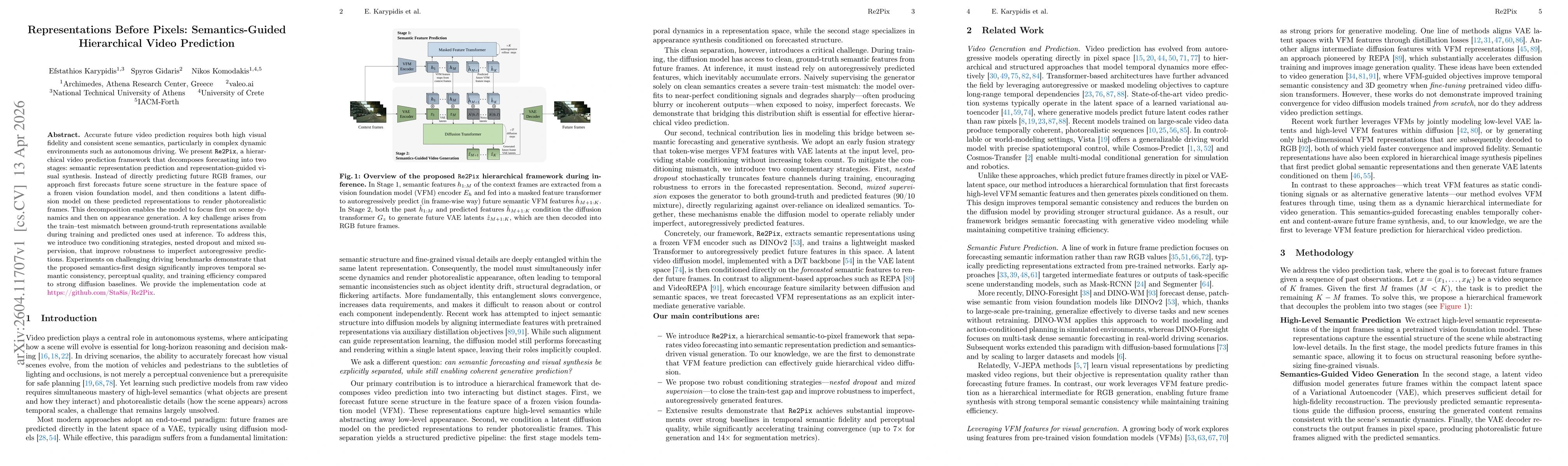 Thumbnail for Representations Before Pixels: Semantics-Guided Hierarchical Video Prediction