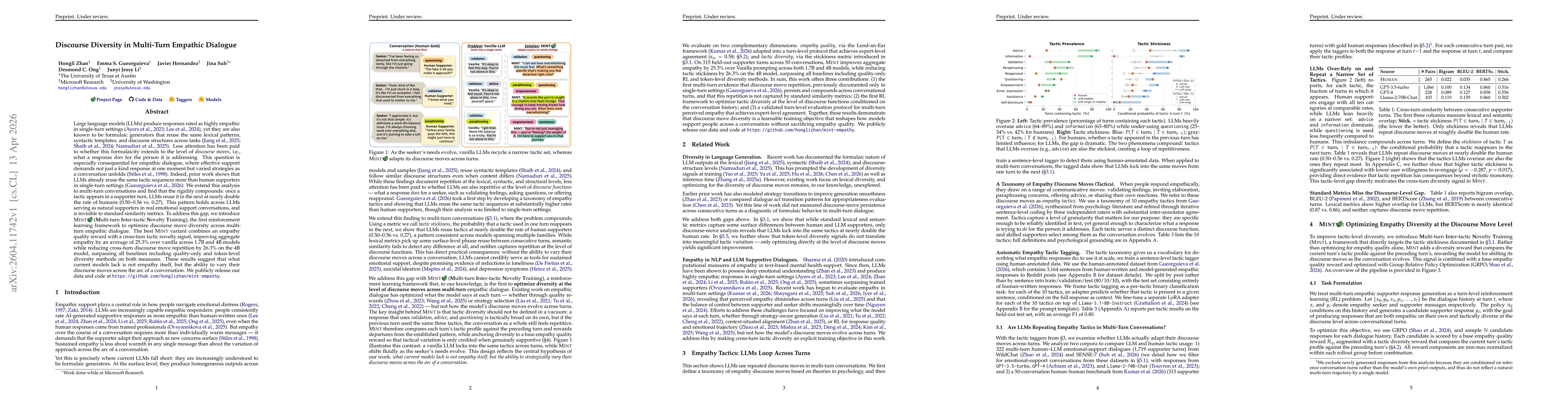 Thumbnail for Discourse Diversity in Multi-Turn Empathic Dialogue