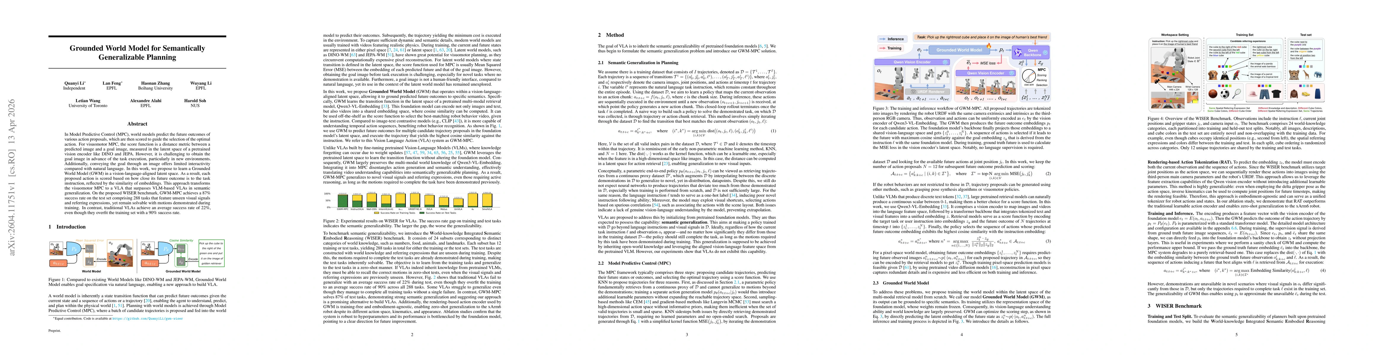Thumbnail for Grounded World Model for Semantically Generalizable Planning