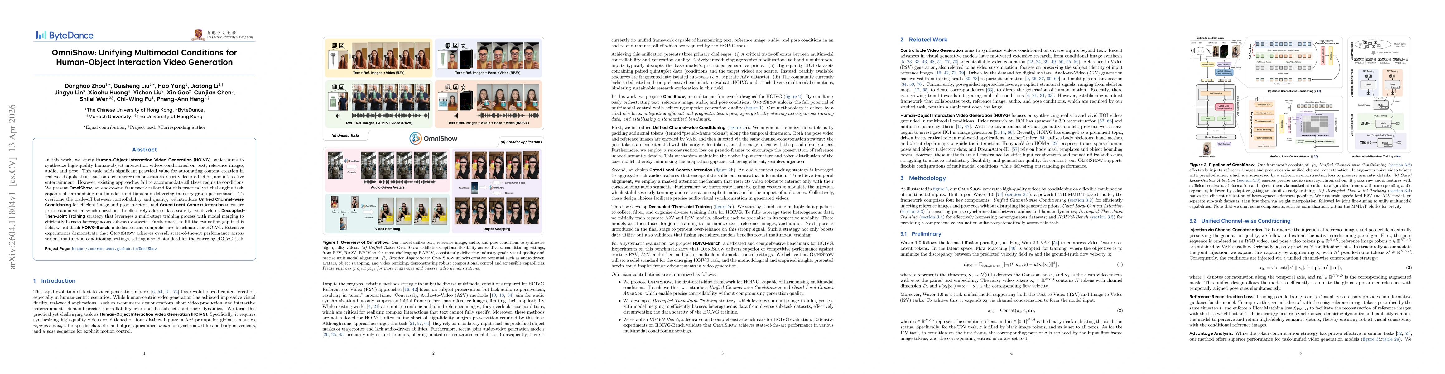 Thumbnail for OmniShow: Unifying Multimodal Conditions for Human-Object Interaction Video Generation