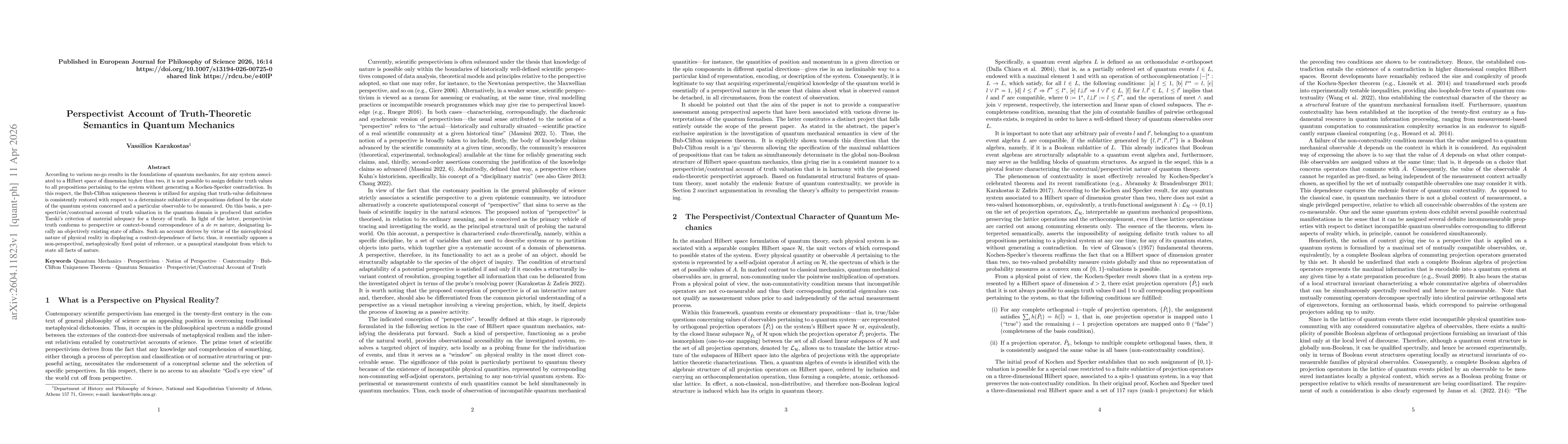 Thumbnail for Perspectivist Account of Truth-Theoretic Semantics in Quantum Mechanics