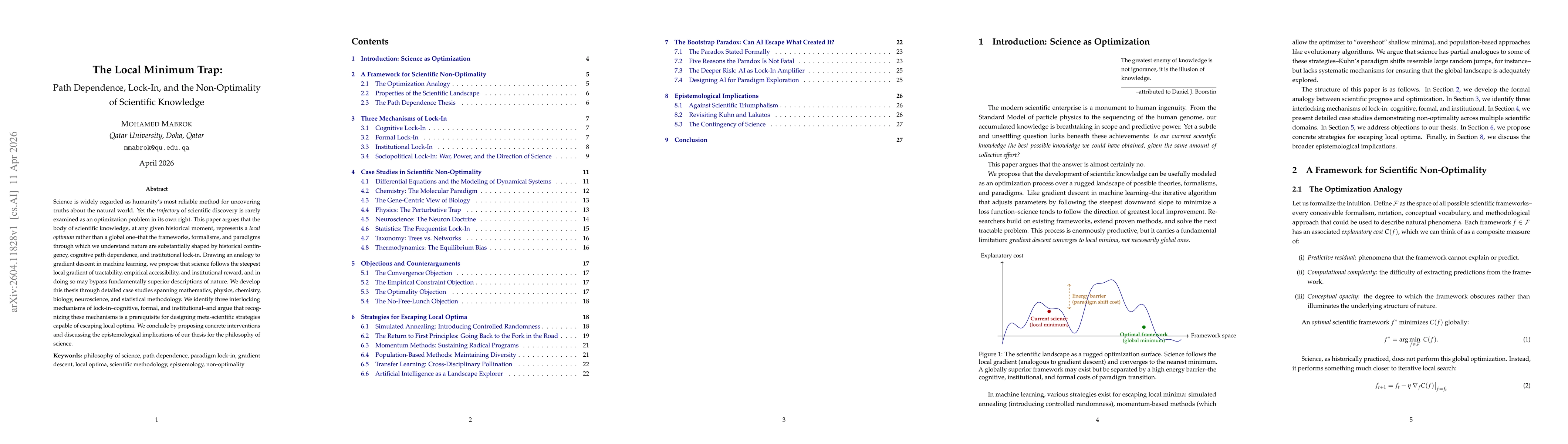 Thumbnail for The Non-Optimality of Scientific Knowledge: Path Dependence, Lock-In, and The Local Minimum Trap