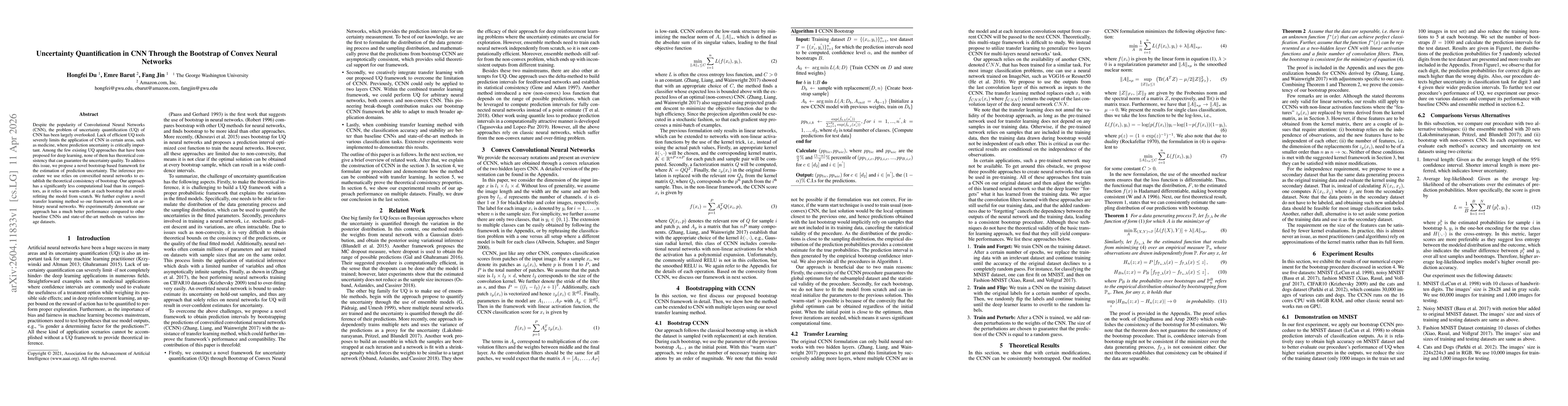 Thumbnail for Uncertainty Quantification in CNN Through the Bootstrap of Convex Neural Networks