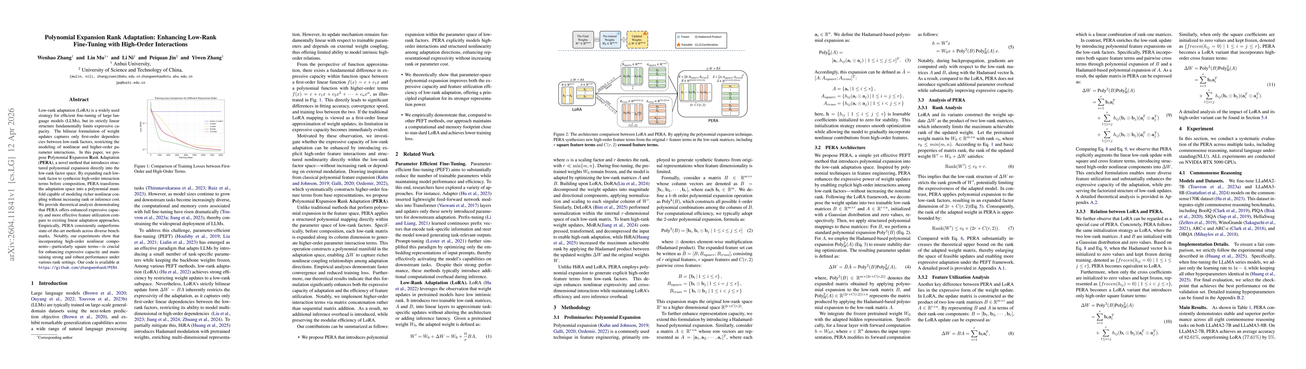 Thumbnail for Polynomial Expansion Rank Adaptation: Enhancing Low-Rank Fine-Tuning with High-Order Interactions