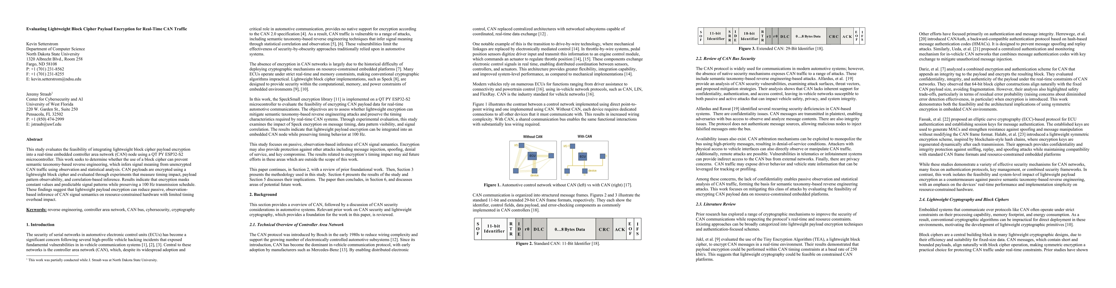 Thumbnail for Evaluating Lightweight Block Cipher Payload Encryption for Real-Time CAN Traffic