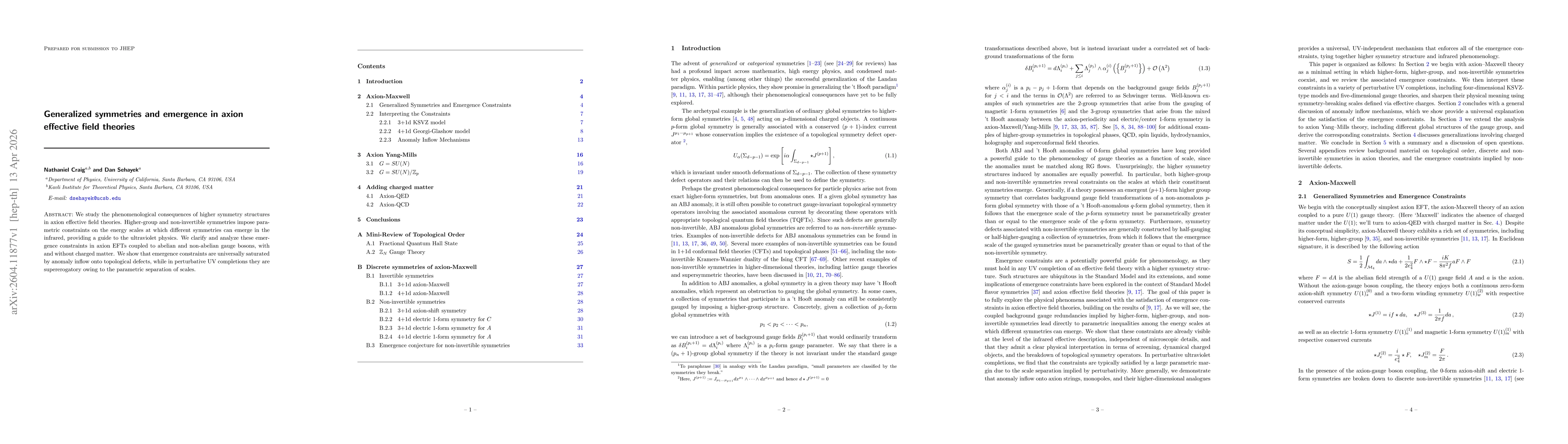 Thumbnail for Generalized symmetries and emergence in axion effective field theories