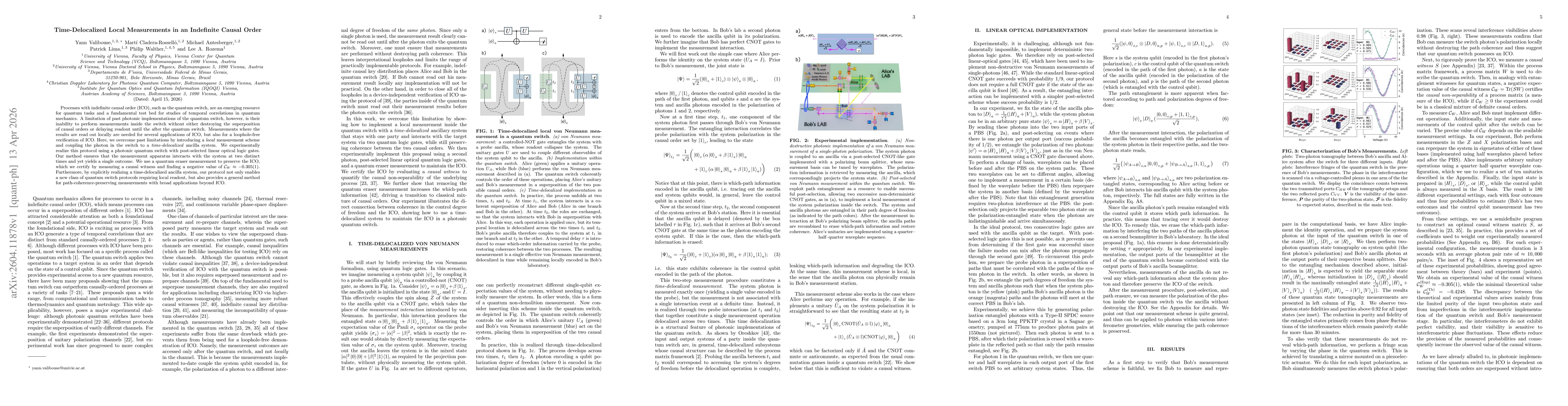 Thumbnail for Time-Delocalized Local Measurements in an Indefinite Causal Order