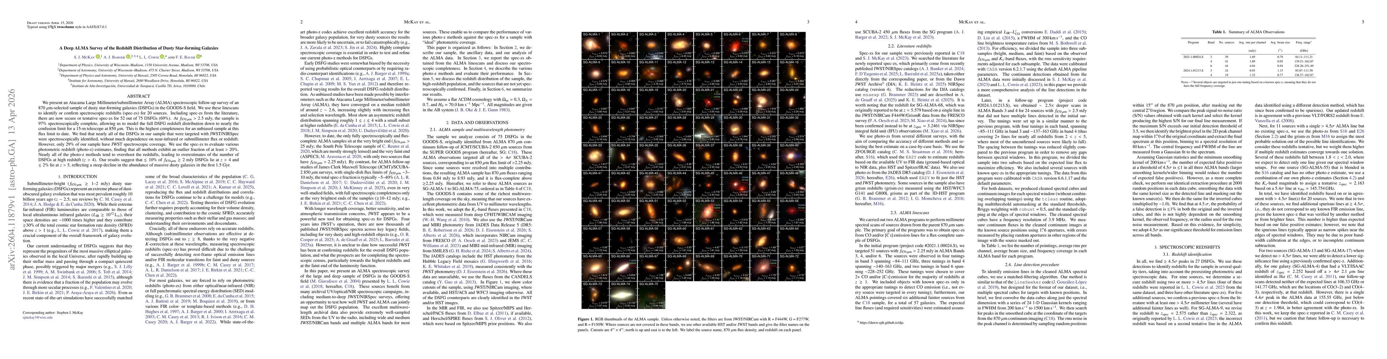 Thumbnail for A Deep ALMA Survey of the Redshift Distribution of Dusty Star-forming Galaxies