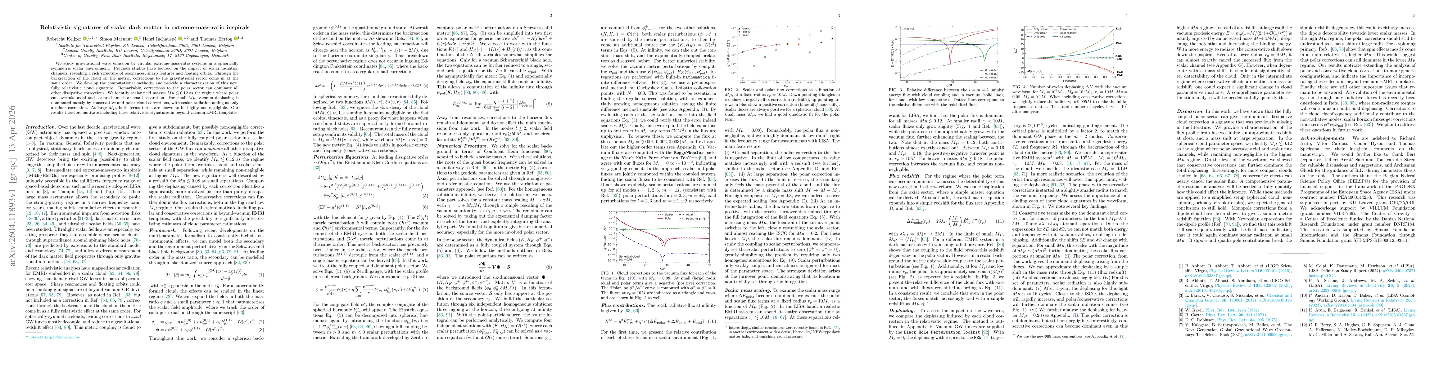 Thumbnail for Relativistic signatures of scalar dark matter in extreme-mass-ratio inspirals
