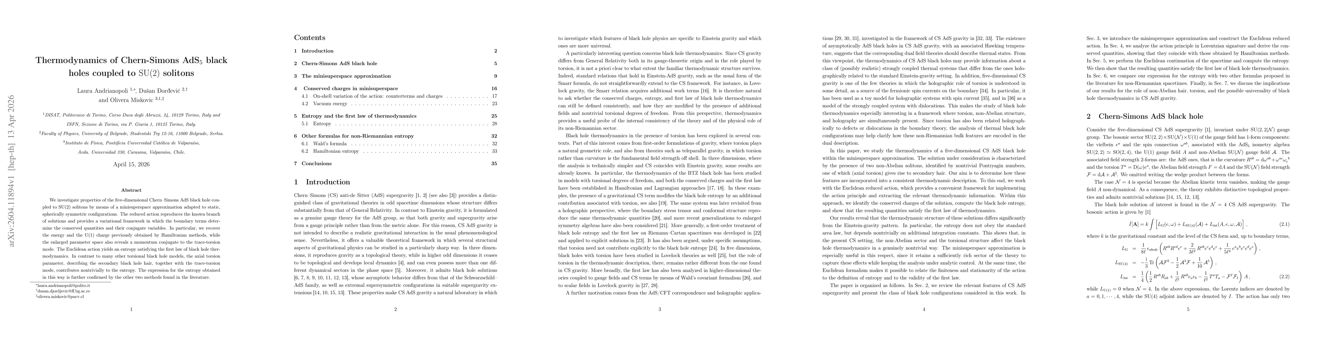 Thumbnail for Thermodynamics of Chern-Simons AdS$_5$ black holes coupled to $\mathrm{SU}(2)$ solitons