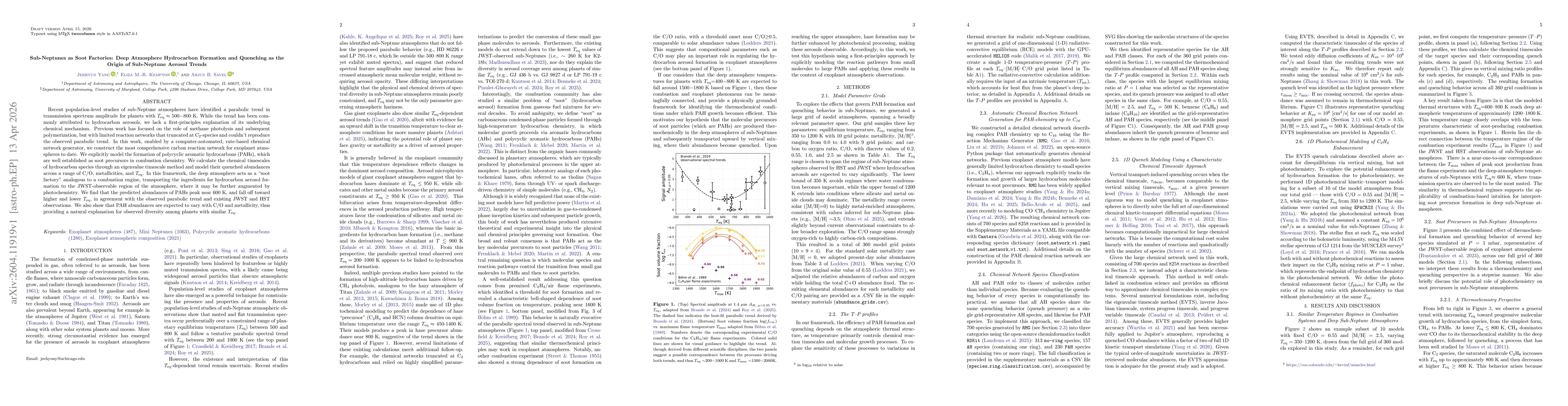 Thumbnail for Sub-Neptunes as Soot Factories: Deep Atmosphere Hydrocarbon Formation and Quenching as the Origin of Sub-Neptune Aerosol Trends