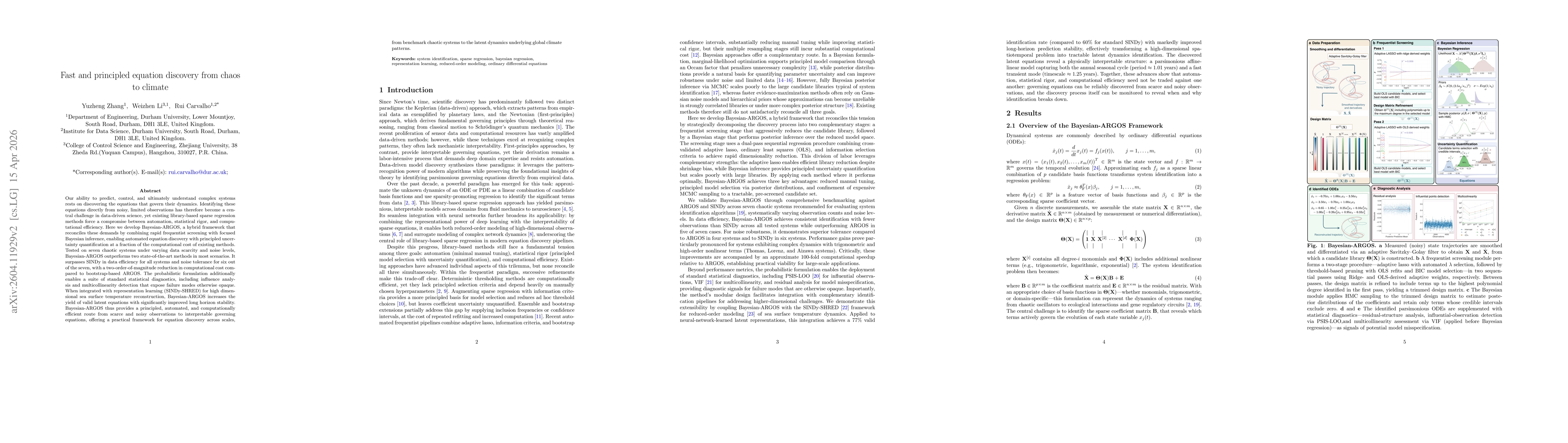 Thumbnail for Fast and principled equation discovery from chaos to climate