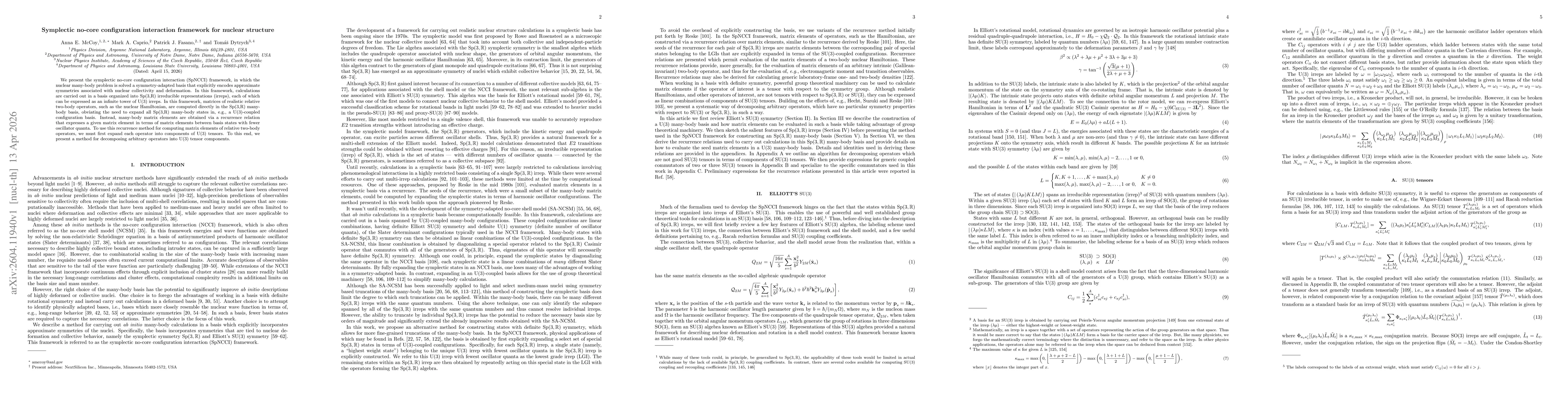 Thumbnail for Symplectic no-core configuration interaction framework for nuclear structure