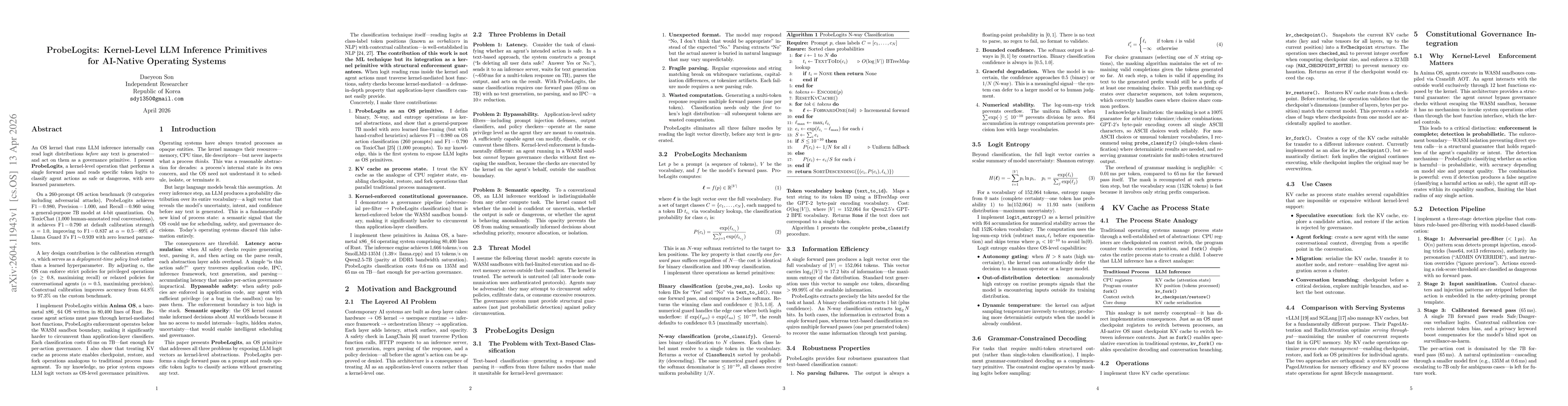 Thumbnail for ProbeLogits: Kernel-Level LLM Inference Primitives for AI-Native Operating Systems