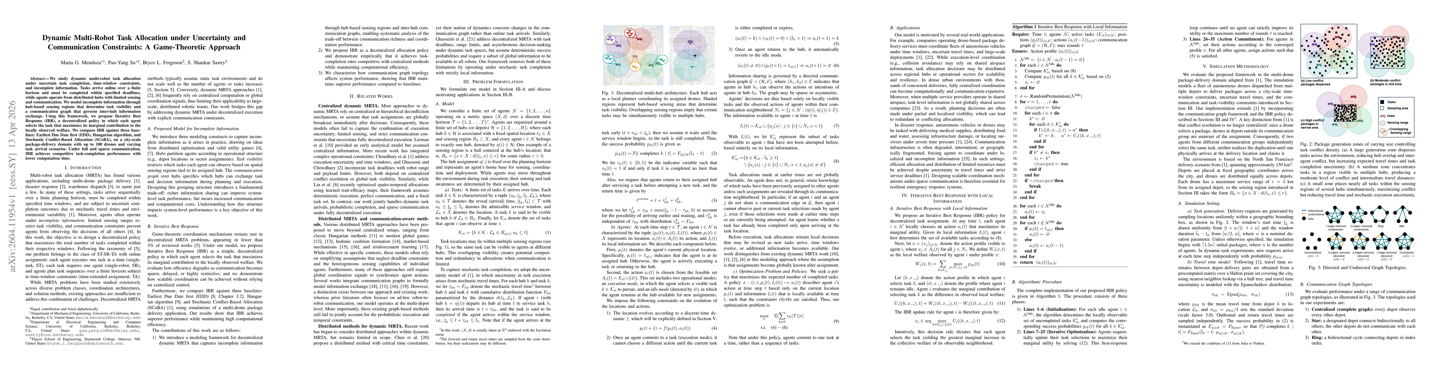 Thumbnail for Dynamic Multi-Robot Task Allocation under Uncertainty and Communication Constraints: A Game-Theoretic Approach
