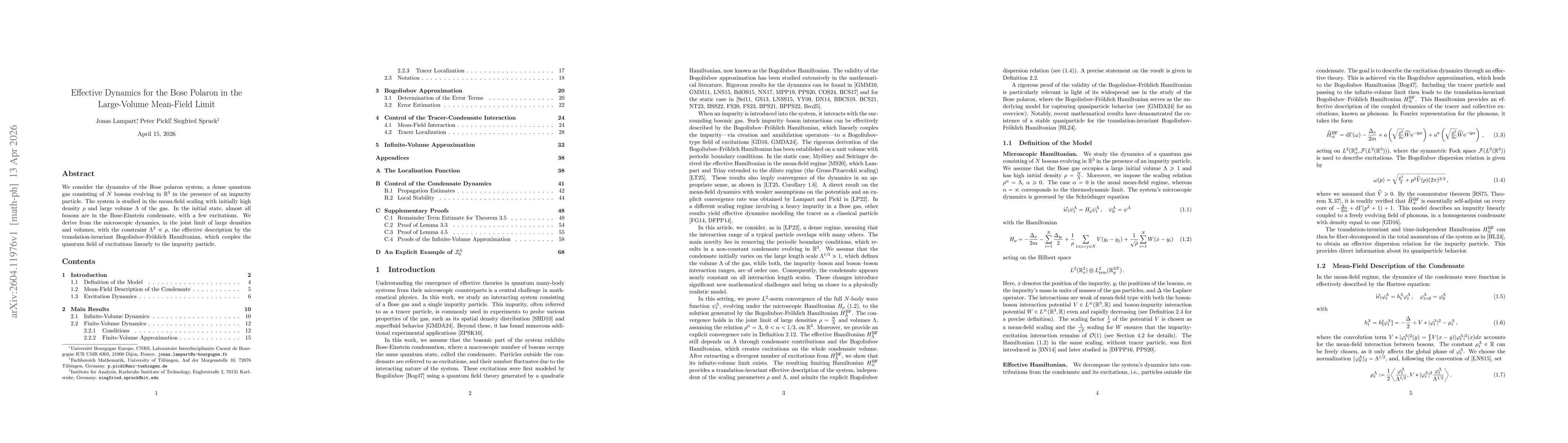 Thumbnail for Effective Dynamics for the Bose Polaron in the Large-Volume Mean-Field Limit