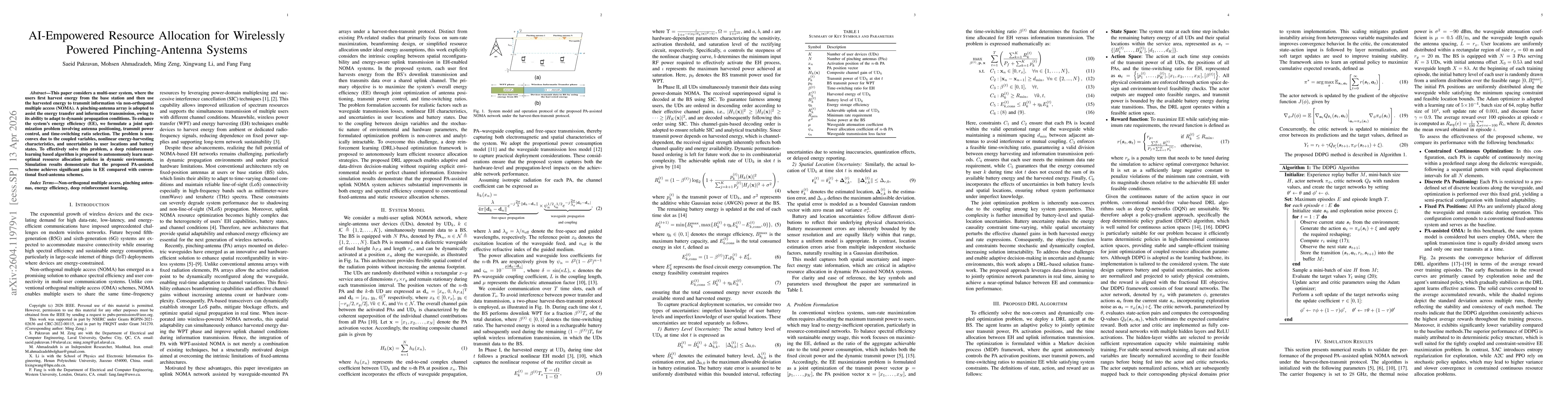 Thumbnail for AI-Empowered Resource Allocation for Wirelessly Powered Pinching-Antenna Systems