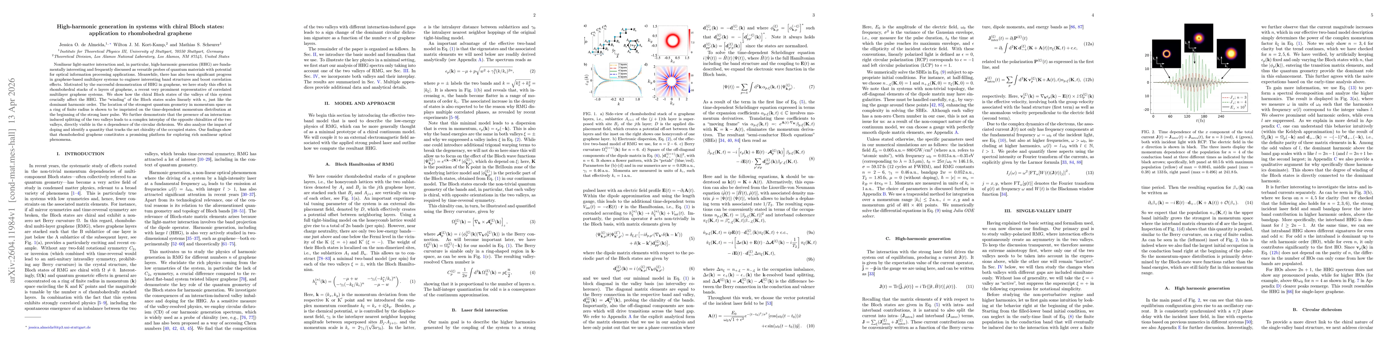 Thumbnail for High-harmonic generation in systems with chiral Bloch states: application to rhombohedral graphene