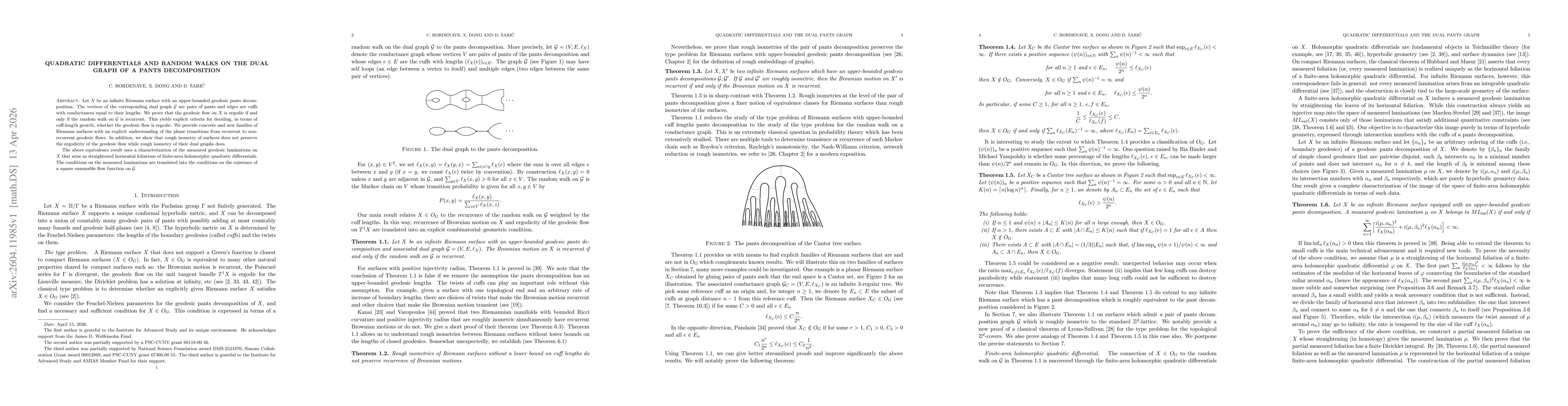 Thumbnail for Quadratic differentials and random walks on the dual graph of a pants decomposition