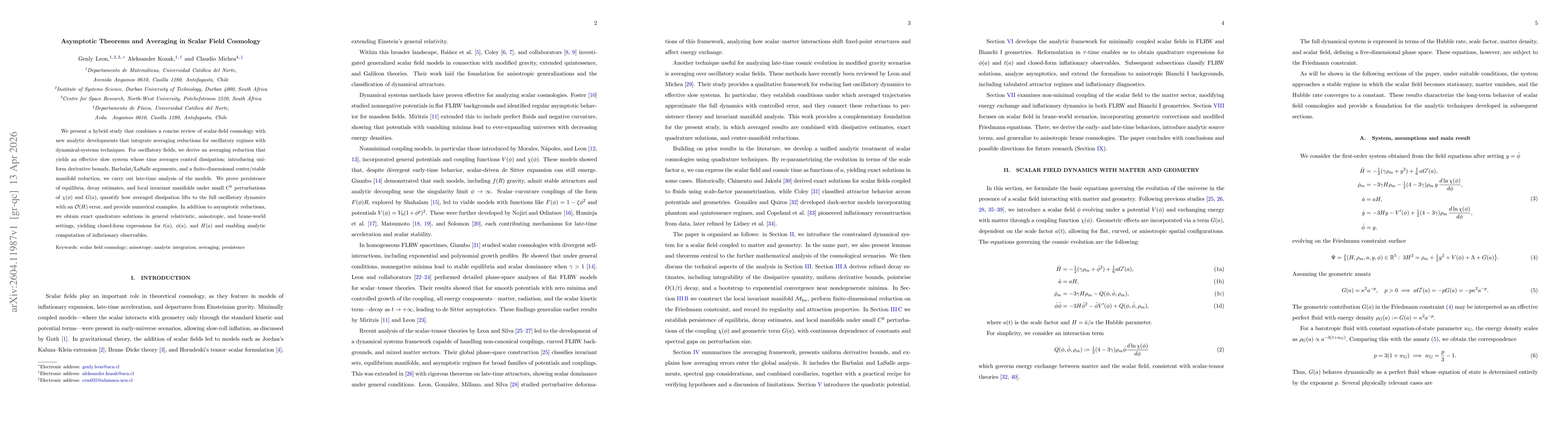 Thumbnail for Asymptotic Theorems and Averaging in Scalar Field Cosmology