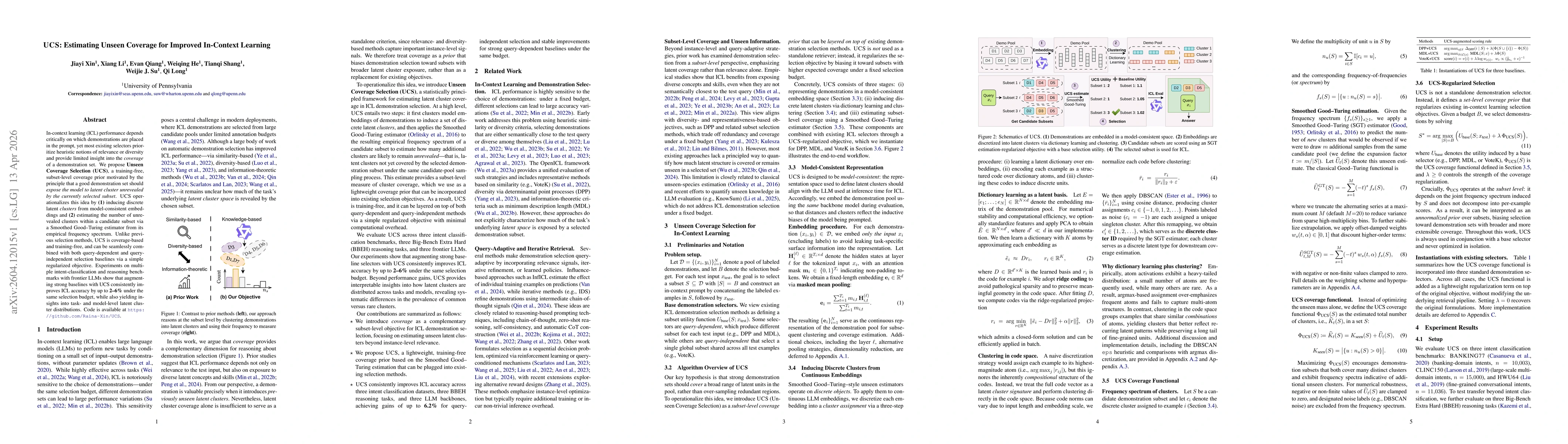 Thumbnail for UCS: Estimating Unseen Coverage for Improved In-Context Learning