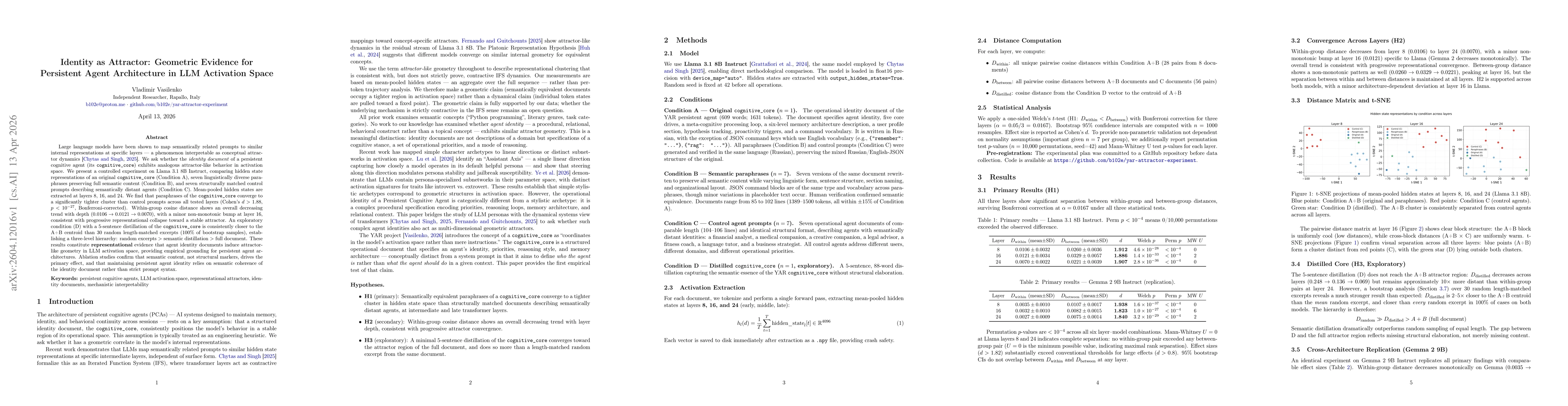 Thumbnail for Identity as Attractor: Geometric Evidence for Persistent Agent Architecture in LLM Activation Space